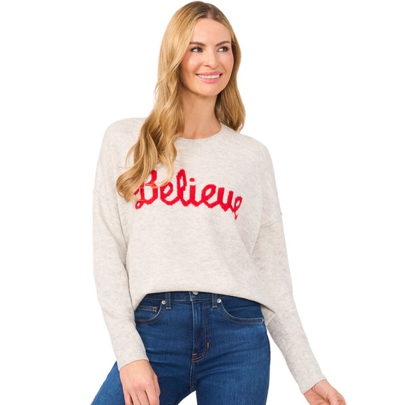 🎅🏻 Cozy Grey CeCe “Believe” Sweater🎄 - Picture 6 of 6